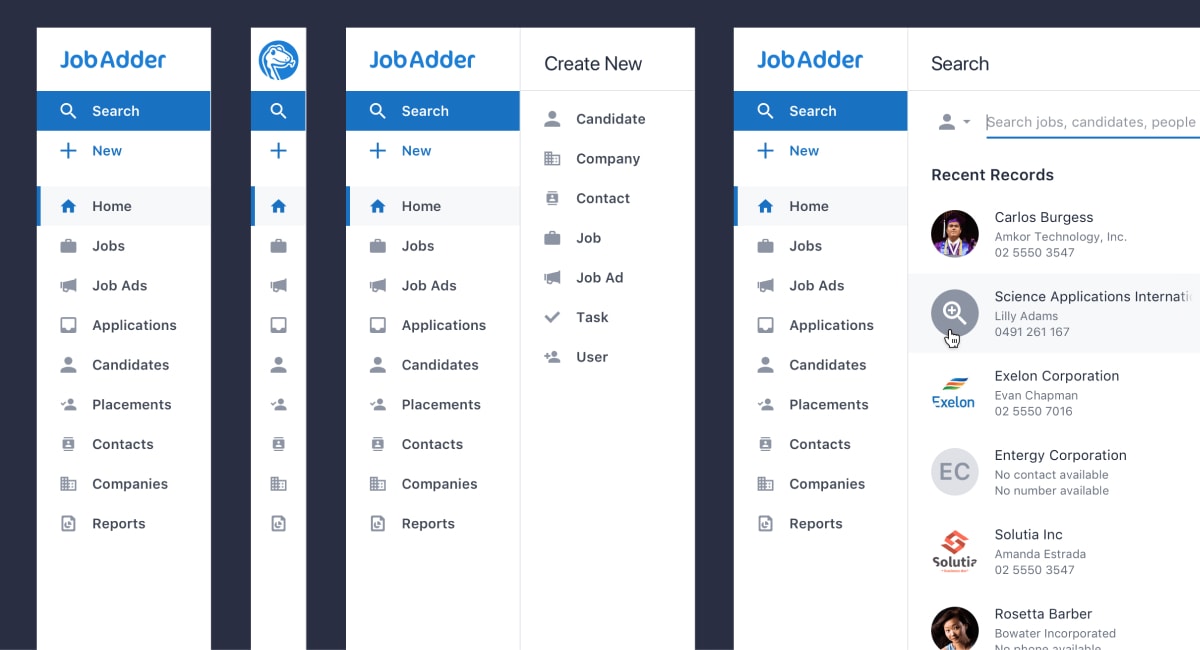 JobAdder Navigation Redesign